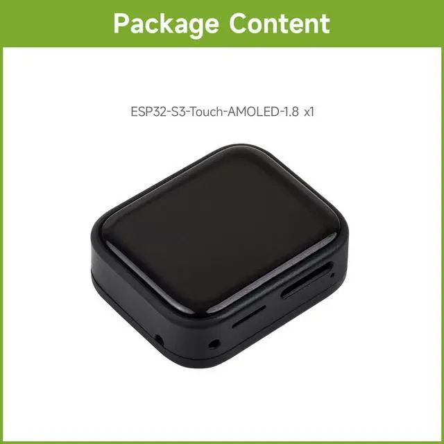 Alt view image 2 of 5 - Waveshare ESP32-S3 1.8inch AMOLED Touch Display, Embedded with SH8601 Display Driver and FT3168 Capacitive Touch Chip, ESP32 with Display,32-bit LX7 Dual-core Processor, 368×448 Pixels