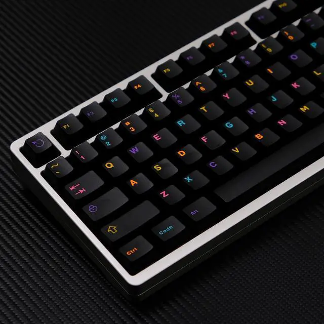 Main image of Sumgsn 121 Keys Doubleshot Keycaps Cherry Profile Purple Black Keycaps Fit for 61/64/87/104/108 Cherry Mx Switches Mechanical Keyboard