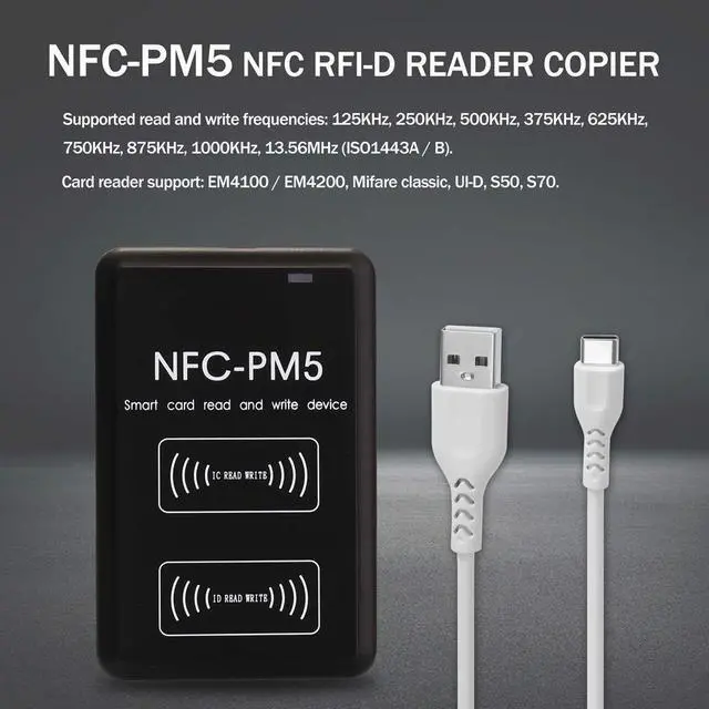 Alt view image 4 of 5 - NFC RFI-D Copier IC I-D Reader Writer Duplicator with Full Decode Function Intelligent Card Read and Write Device