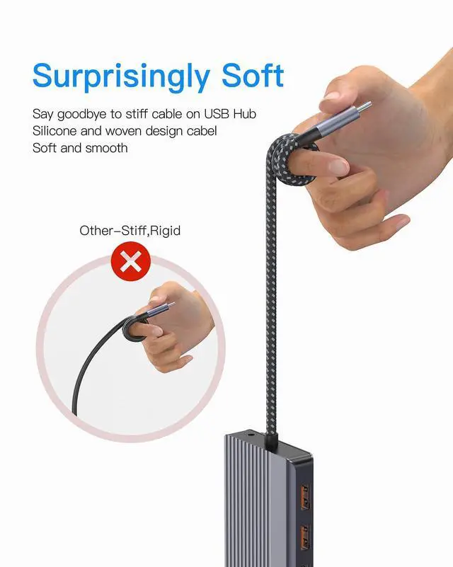 Alt view image 4 of 5 - Docking Station Triple Monitors, 13 in 1 USB C Dock with Dual 4k@60HZ HDMI, DisplayPort,100W PD, 3 USB 3.2 Ports, Ethernet, SD TF Card Reader, Audio, USB C Data Port for MacBook/Dell/HP/Lenovo Laptop