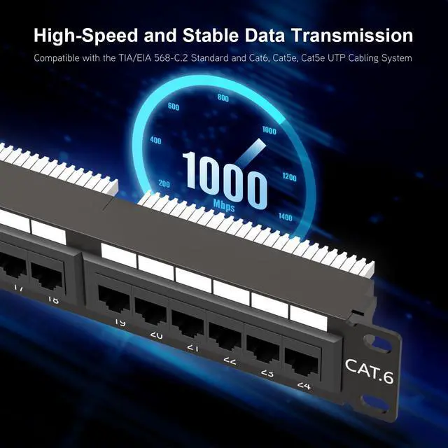 Alt view image 4 of 5 - iwillink 24 Port Patch Panel, Cat6 Patch Panel, RJ45 Keystone Network Patch Panel Rackmount or Wall Mount for Gigabit Network Switch and Other Ethernet Devices and RJ45 Cat6 Keystone Coupler