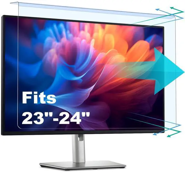 Main image of 2 Pack Anti-Blue Light & Anti-Scratch Screen Protector Shield for 23, 23.6, 23.8, 24 Inches Desktop Computer Monitor, Hanging Block Filter Panel for Eye Protection