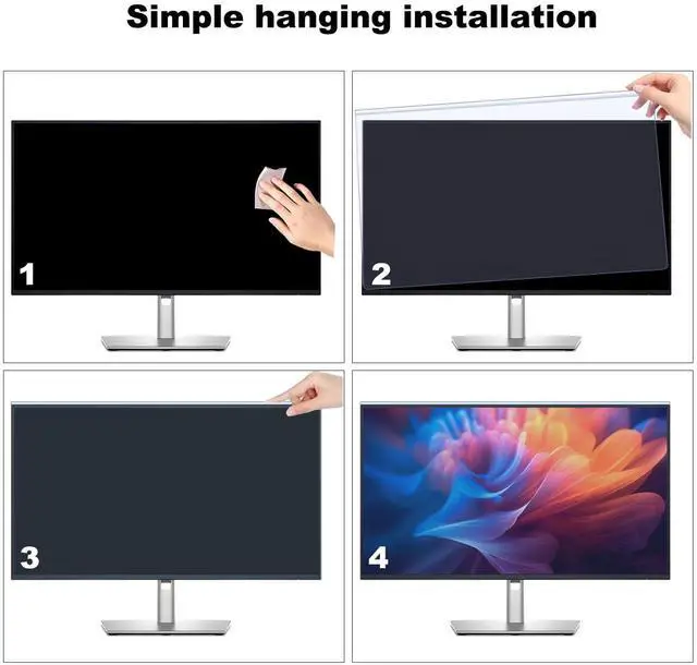 Alt view image 5 of 5 - 2 Pack Anti-Blue Light & Anti-Scratch Screen Protector Shield for 23, 23.6, 23.8, 24 Inches Desktop Computer Monitor, Hanging Block Filter Panel for Eye Protection