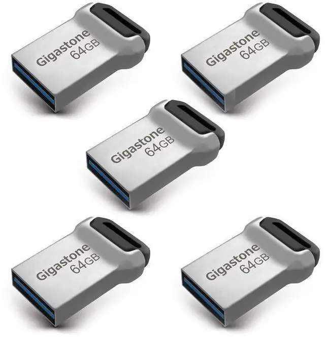 Main image of GIGASTONE 64GB Nano Flash Drive (5 Pack) Z90 USB 3.2 Gen 1, 120MB/s Ultra Fast, Super Lightweight, Mini Fit Robust Metal Design, Data Storage, Backup for PC/Mac/TV/Car, USB 2.0/3.0/3.1 Compatible