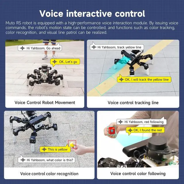 Alt view image 5 of 5 - Yahboom Muto-RS Ultimate Ver Hexapod Kit DIY Programming Robot for Voice Recognition Depth Camera 3D Mapping Navigation