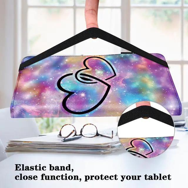 Alt view image 4 of 5 - VODEFOX for All-New Kindle Fire HD 10 Tablet Case 13th Generation 2023 Release 10.1", PU Leather Folio Stand Cover with Card Slots for Fire HD10 & HD 10 Plus Tablet 2023/2021 - Two Hearts