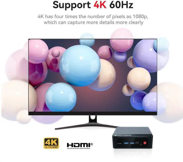 Alt view image 5 of 5 - Beelink Mini PC SER5 5825U AMD Ryzen 7 Processor(8C/16T, up to 4.5GHz), Micro Computer 32GB DDR4 500GB NVMe SSD, Mini Computer Triple Display HDMI/DP/Type-C/4K 60Hz/WiFi6/BT5.2/Home/Office/HTPC