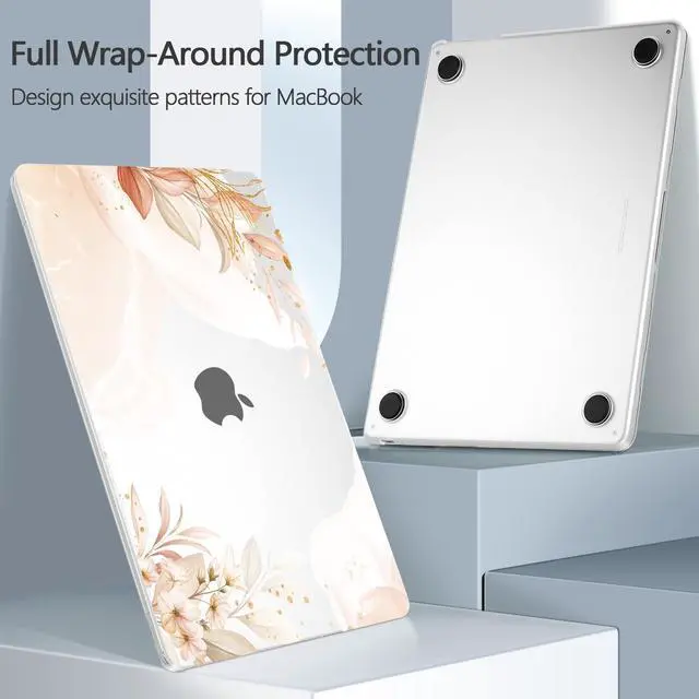 Alt view image 3 of 5 - Loyrina Designed for New MacBook Air 15 inch Case A3241 A3114 A2941, Ultra-Thin Laptop Hard Shell Case for 2025 2024 2023 MacBook Air 15.3" with Keyboard Cover & USB Adapter, Abstract Flowers