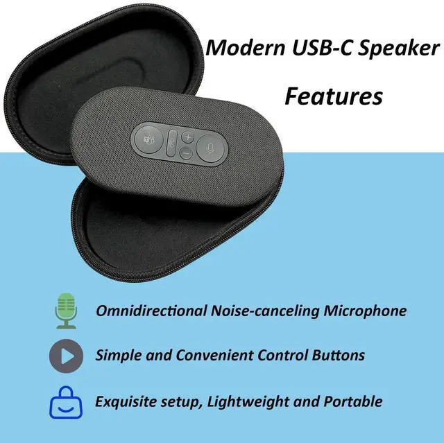 Alt view image 4 of 5 - Modern USB-C Speaker for Microsoft USB-C Speaker(8KZ-00001),2-Way Compact Stereo Speaker for Business Team Meeting, Call Controls, Noise Reducing Microphone,Wired USB-C for Windows 10/11(Black)