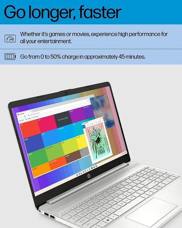 Alt view image 4 of 5 - [Windows 11 Pro] HP 15 15.6" HD Business Laptop Computer, 8-Core AMD Ryzen 7 5700U (Beats i7-1180G7), 16GB RAM 512GB PCIe SSD, Numeric Keypad, Fast Charge, Wi-Fi 6, Bluetooth, Long Battery Life, w/Hub