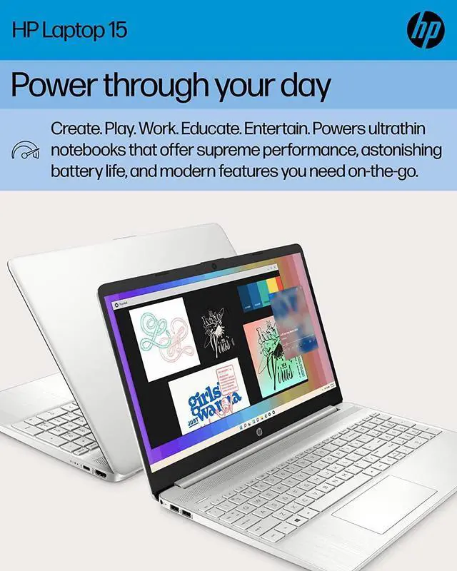 Alt view image 5 of 5 - [Windows 11 Pro] HP 15 15.6" HD Business Laptop Computer, 8-Core AMD Ryzen 7 5700U (Beats i7-1180G7), 16GB RAM 512GB PCIe SSD, Numeric Keypad, Fast Charge, Wi-Fi 6, Bluetooth, Long Battery Life, w/Hub