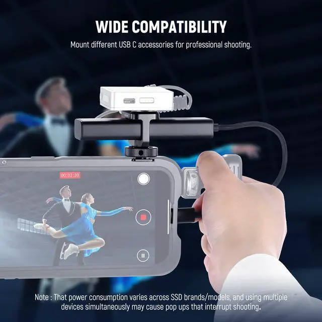 Alt view image 3 of 5 - NEEWER USB C Hub Dock with Cold Shoe Adapter, 4 in 1 Multiport Adapter Dongle with 3X USB C Port 3.1 Gen2 & 1x 100W PD, 10Gbps Compatible with iPhone 16 15 iPad Mac Android PC Laptop, PS020E