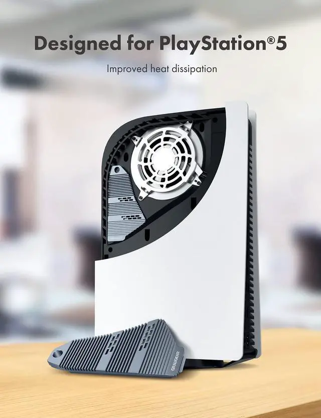 Alt view image 2 of 5 - GRAUGEAR PS5 SSD Heatsink Cover, M.2 NVMe PS5 Heatsink, Shuttle Shaped Design, Heat Dissipation with Heat Pipe Cooler and Aluminum Fin for NVMe M2 PCIe 4.0 [G-PS5HS04] (PS5)