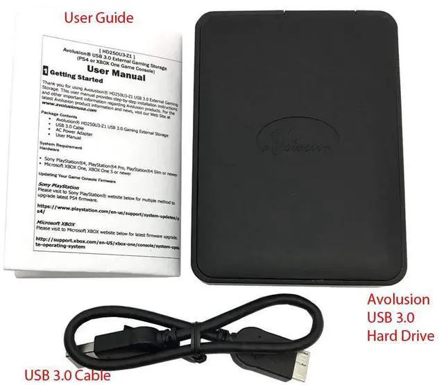 Alt view image 5 of 5 - Avolusion 1TB USB 3.0 Portable PS4 External Hard Drive (PS4 Pre-Formatted) HD250U3-X1-1TB-PS - 2 Year Warranty