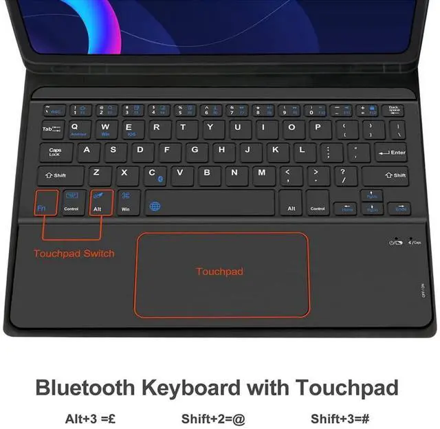 Alt view image 5 of 5 - QYiiD TouchPad Keyboard Case for Galaxy Tab S6 10.5" 2019 (Model SM-T860/T865/T867), [Supports S Pen Charging] Magnetically Detachable Wireless Bluetooth Keyboard with PU Leather Stand Cover, Black