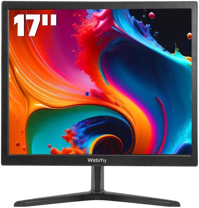 Main image of Wstirhy 17 Inch PC Monitor, 1280x1024 4:3 LED HDMI/VGA Monitor, 60Hz, 5ms, Built-in Speakers, VESA Mountable, Black for Home, Office, and Gaming