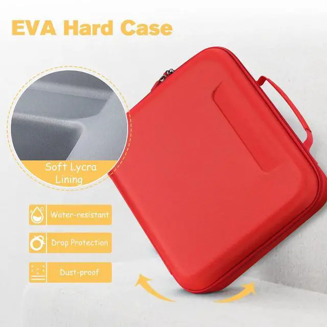 Alt view image 4 of 5 - FINPAC Hard Carrying Case for Osmo Games, Grab-and-Go Large Storage Organizer Briefcase for Osmo Base for iPad, Creative Board, Markers, Pouch, Number, Tangram, Words Tiles, and Coding Blocks, Red