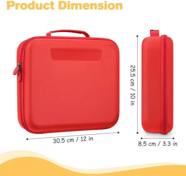 Alt view image 5 of 5 - FINPAC Hard Carrying Case for Osmo Games, Grab-and-Go Large Storage Organizer Briefcase for Osmo Base for iPad, Creative Board, Markers, Pouch, Number, Tangram, Words Tiles, and Coding Blocks, Red
