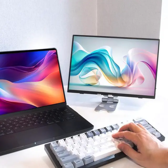 Alt view image 5 of 5 - Kado Portable Monitor 15.6'' FHD 1080p Aluminum Foldable Stand Set, Ultra-Slim Laptop Monitor 1920x1080 with Built-in Speakers, IPS Display for PC, Mac, Phone, Xbox, PS5, USB-C & HDMI Connectivity