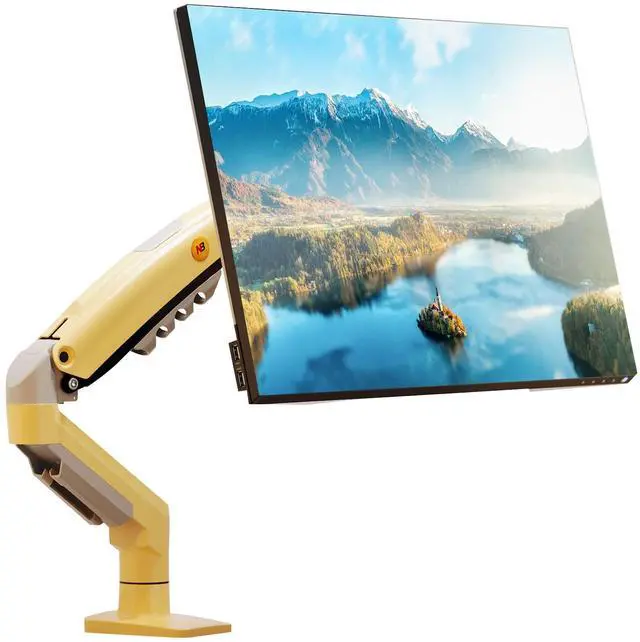 Alt view image 4 of 5 - Monitor Mount,Fits 17-30" or Bigger Computer Monitors(Within 19.8lbs), Adjustable Stand with Tilt Rotation Swivel Function, Desk Mount F80 Series (Lava Yellow)