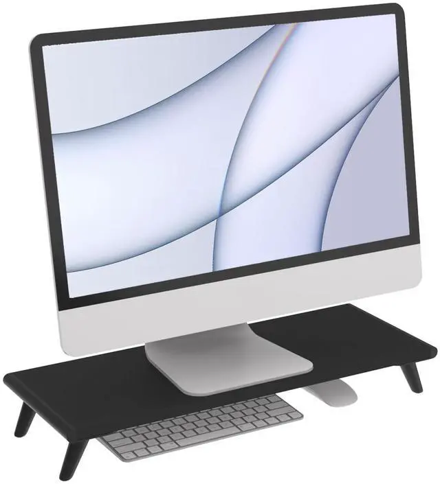 Alt view image 2 of 5 - loukin 22.4" x 8.3" Monitor Stand Riser for Desk (Black) | 32"x14" Erasable Dry Erase Desk Mat