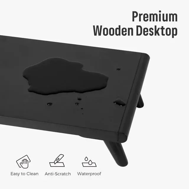 Alt view image 5 of 5 - loukin 22.4" x 8.3" Monitor Stand Riser for Desk (Black) | 32"x14" Erasable Dry Erase Desk Mat