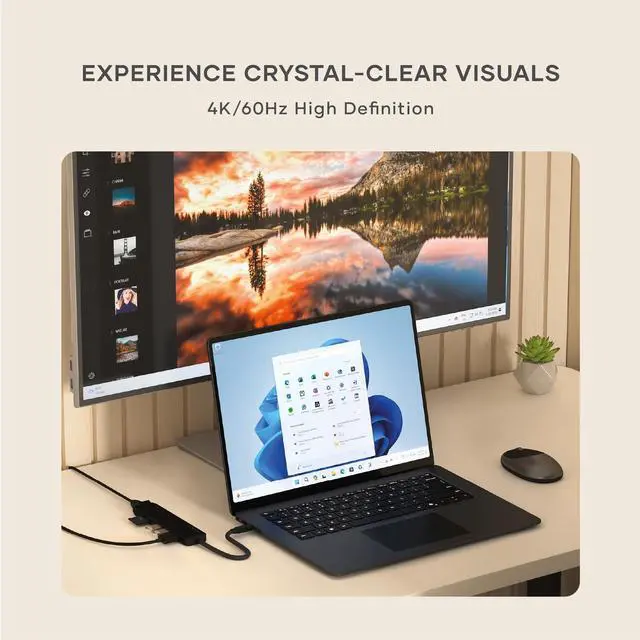 Alt view image 5 of 5 - Satechi 7 in 1 USB C Hub Multiport Adapter with 4K HDMI, 100W PD Charging, 2X USB-A Data Ports, Micro/SD Card Readers, Ethernet, for MacBook, Windows - Black