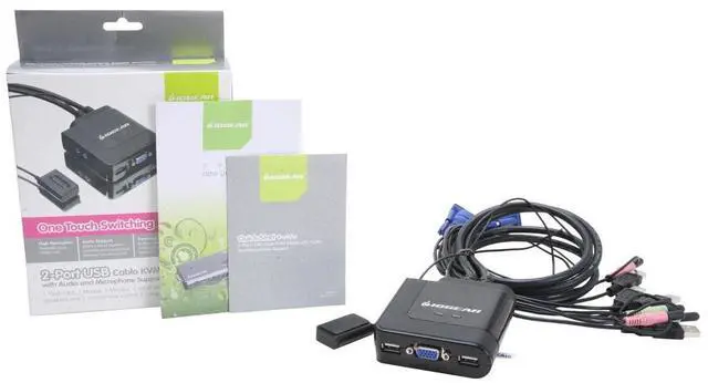 Alt view image 4 of 4 - IOGEAR 2-Port USBCABLEKVMSWITCHWITHAUDIOANDMIC