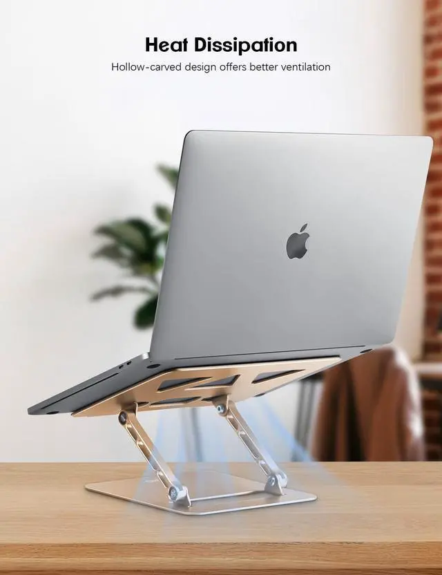 Alt view image 4 of 5 - Aoviho Adjustable Tablet Stand Bundle with Laptop Stand for Desk Gold