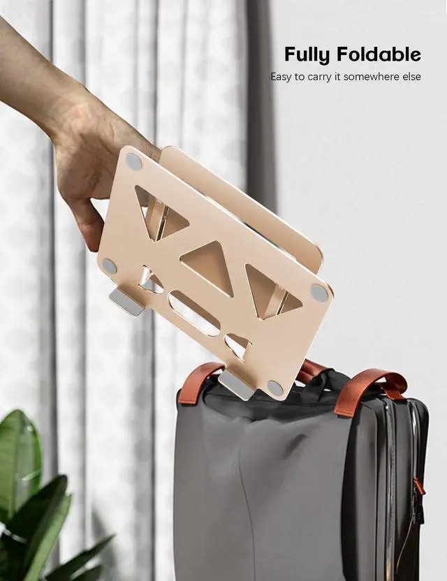 Alt view image 5 of 5 - Aoviho Adjustable Tablet Stand Bundle with Laptop Stand for Desk Gold