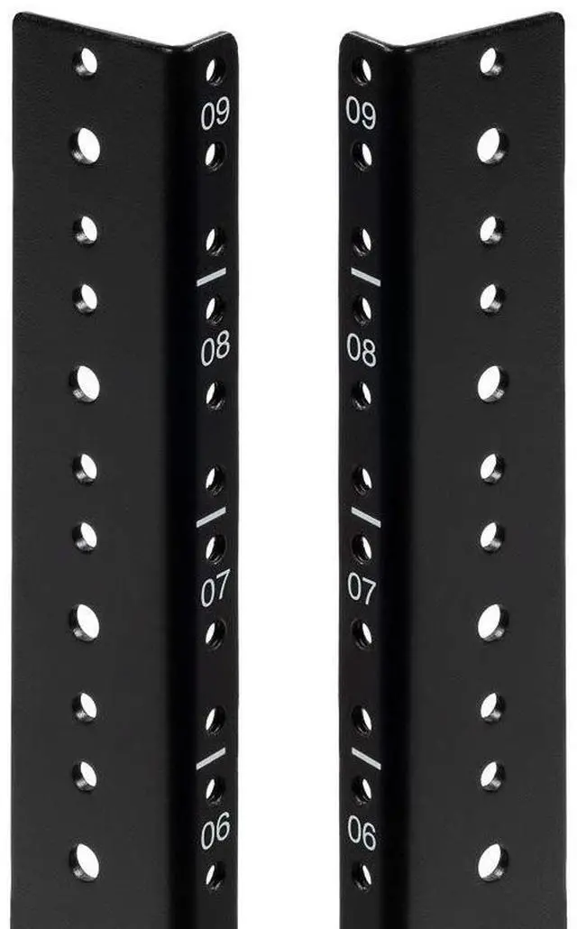 Main image of NavePoint 9U Vertical Rack Rail Pair DIY Kit with Hardware, Black