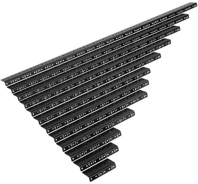 Alt view image 2 of 4 - NavePoint 9U Vertical Rack Rail Pair DIY Kit with Hardware, Black