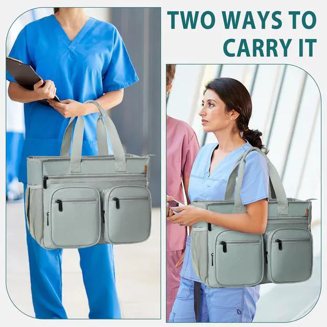 Alt view image 5 of 5 - Teacher Tote Bag 15.6 Inch Laptop Bag for Women,Work Nurse Laptop Bags,Large Messenger Shoulder Bag for Nursing,Teacher