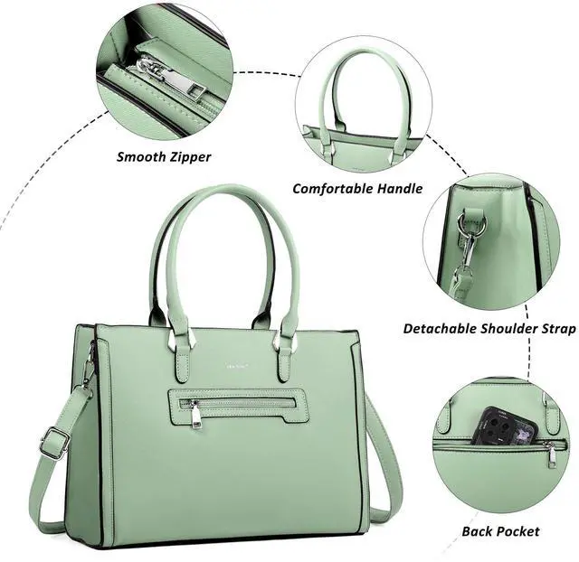 Alt view image 5 of 5 - TANTOMI Purses and Handbags for Women Medium Satchel Purses Ladies Shoulder Handbags Vegan Leather Tote Bags for Everyday