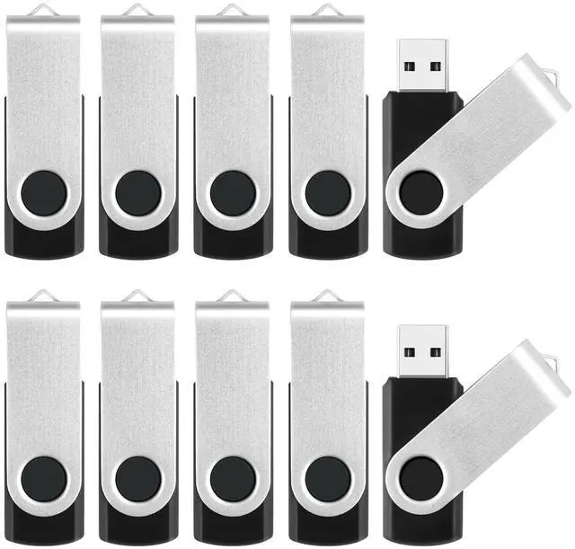 Main image of USB Drive 32GB Flash Drives 10 Pack, Swivel Memory Stick Pendrive Jump Drives Multipack, Portable Memoria USB Storage Flash Drive Photo Stick Data Backup for Home, School, Office Supplies