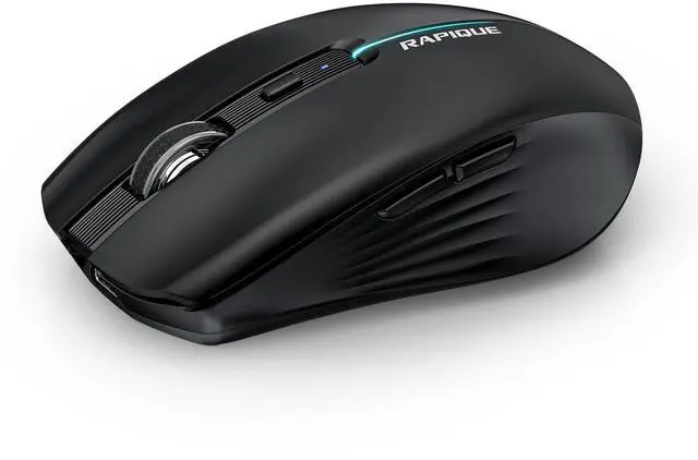 Alt view image 3 of 5 - RAPIQUE Bluetooth Wireless Mouse - (BT1/BT2+USB Receiver) Dual Mode, Rechargeable, Quiet Click, Multi-Device Compatibility for Laptop, Computer, MacBook, Tablet