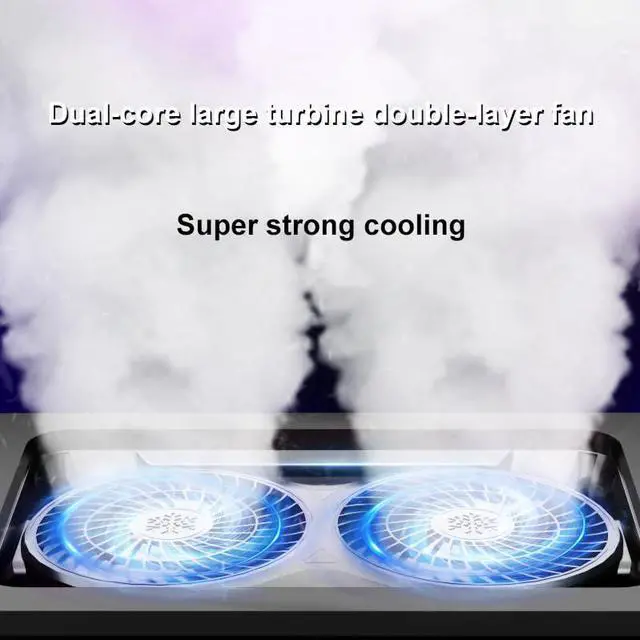 Alt view image 4 of 5 - Twin Turbo Pressure Air Notebook Cooler,RGB Gaming Atmosphere Light Multi-Angle Adjustment,360 Degrees Around The air Duct,All-Round efficient Heat Dissipation for Various Kinds of laptops LZ-D17
