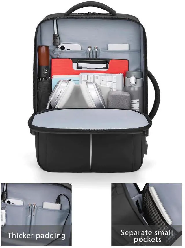 Alt view image 5 of 5 - Travel Backpack Business for Men Carry On Backpack Large 45L Travel Bag Water-resistant Laptop Backpack Weekender Bag Fits 17.3 lnch Laptop