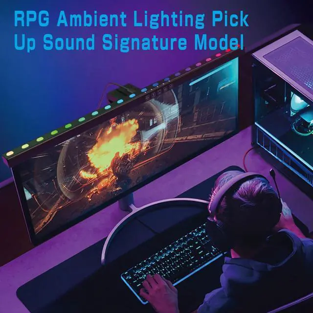 Alt view image 2 of 5 - and-L Monitor Light Bar for 24-27 Inch, with 7color RGB Stepless Dimming 3Color Temperatures Touch Control USB Powered Screenbar for Office/Game