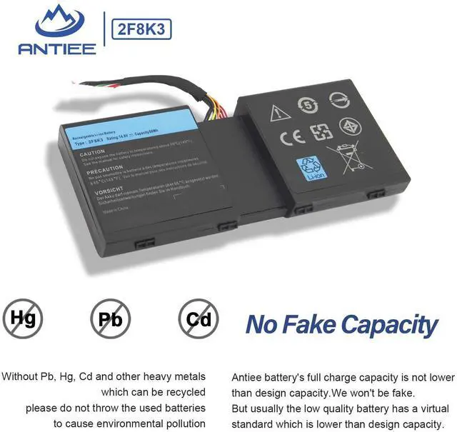 Alt view image 4 of 5 - ANTIEE 2F8K3 Laptop Battery for Dell Alienware 17 R1 17X M17X-R5, Alienware 18 R1 18X M18X-R3 Series P18E P18E001 P19E P19E001 02F8K3 G33TT KJ2PX 0KJ2PX 0G33TT 0NU209 451-BBCB 86Wh - with Tools