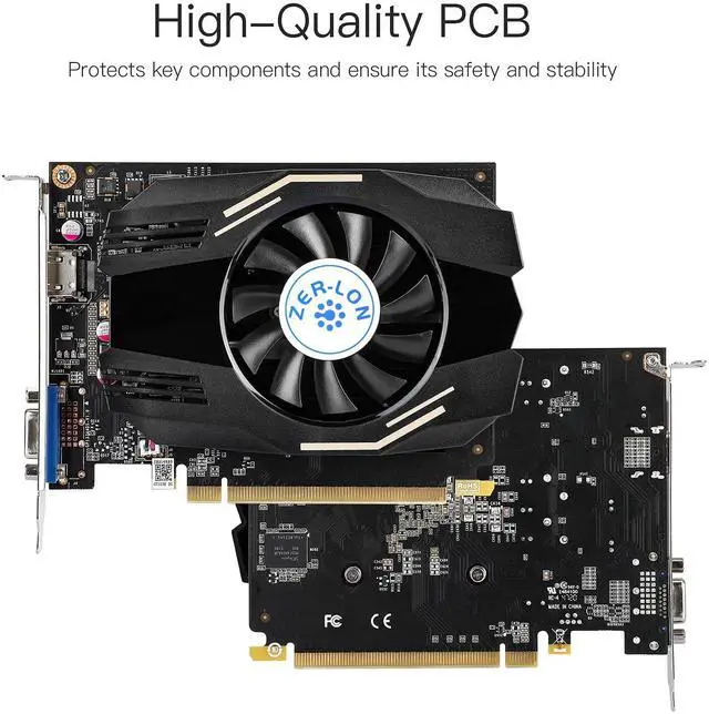 Alt view image 3 of 5 - ZER-LON GeForce GT 1030 4GB Graphics Card, 64Bit GDDR4 Video Card for Pc Gaming, VGA HDMI-Output, PCI Express 3.0 x4 for Office and Gaming Support 4K