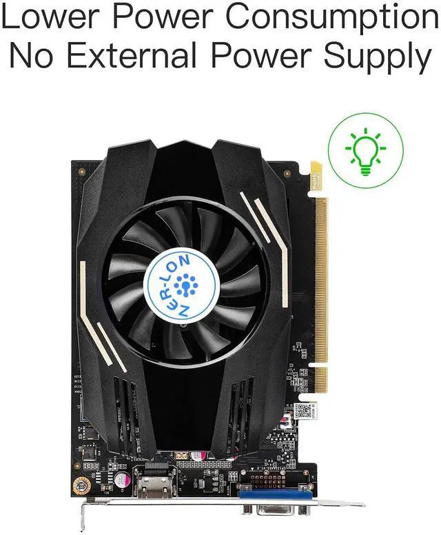 Alt view image 5 of 5 - ZER-LON GeForce GT 1030 4GB Graphics Card, 64Bit GDDR4 Video Card for Pc Gaming, VGA HDMI-Output, PCI Express 3.0 x4 for Office and Gaming Support 4K