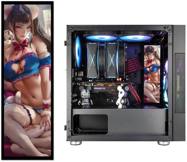 Main image of Vetroo Display Board w/LED Lights for Computer PC Case Decor Full HD 2K Multi-Mode Function 9.8" x 3.1" (Vertical, A6)