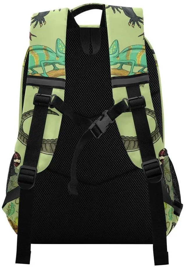 Alt view image 2 of 5 - Glaphy Snakes Lizard Chameleon and Turtle Animal Backpack with Reflective Stripes, Laptop School Book Bag Lightweight Computer Backpacks for Men Women Kids