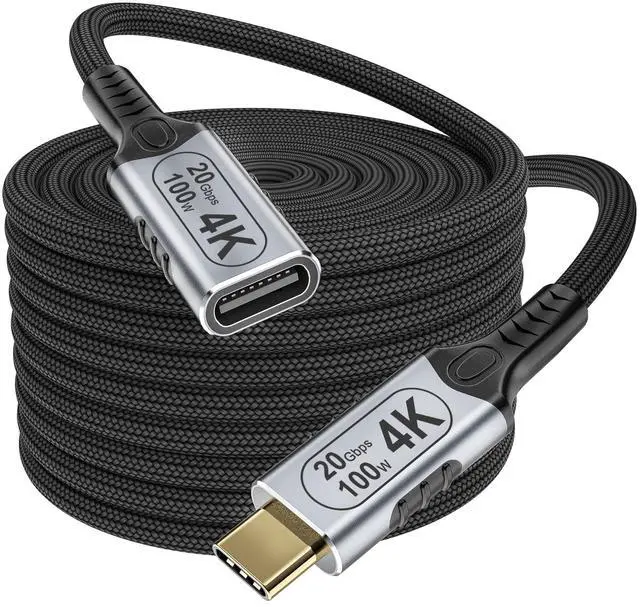 Main image of USB c Extension Cable 16.5ft/5M,USB 3.2 Extension Cable Long, USB c Extension Cable 20gbps,100w USB-c Extension Cable PD Fast Charging,Male to Female 4k Video Extender Braided Data Cord