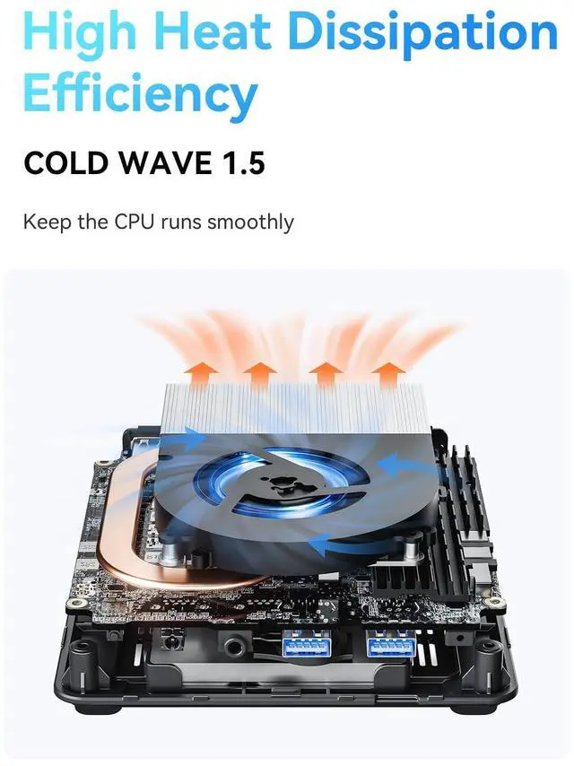 Alt view image 4 of 5 - MINISFORUM UN1290 12th Gen Mini PC Core i9-12900HK((14C/20T, up to 5Ghz) Desktop Computer 32G RAM 512 SSD,BT5.2 / WiFi6E/2.5G LAN, HDMI|DP|USB-C Triple Outputs,4xUSB Port Micro PC