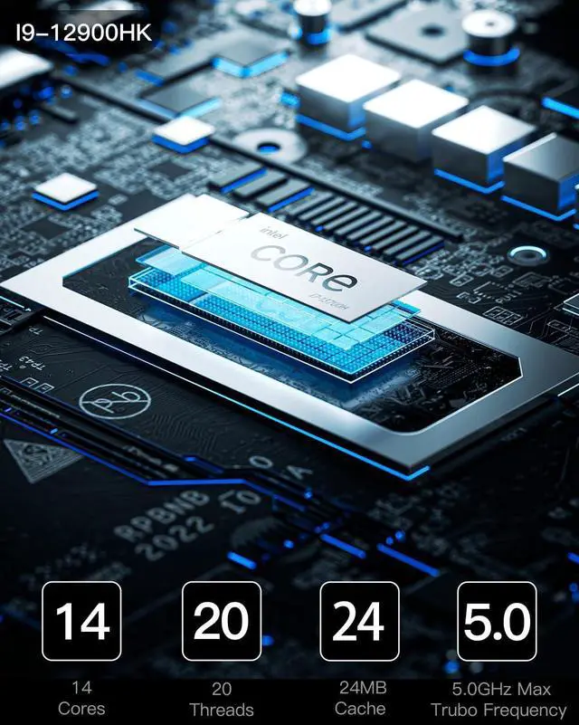 Alt view image 3 of 5 - MINISFORUM UN1290 12th Gen Mini PC Core i9-12900HK((14C/20T, up to 5Ghz) Desktop Computer 32G RAM 512 SSD,BT5.2 / WiFi6E/2.5G LAN, HDMI|DP|USB-C Triple Outputs,4xUSB Port Micro PC