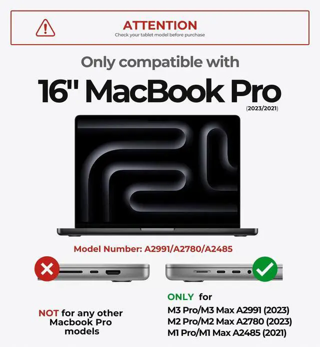 Alt view image 2 of 5 - Dexnor for MacBook Pro 16 Inch Case (2024/2023/2021) with Kickstand, M4 / M3 / M2 / M1 Pro/Max (A2991 A2780 A2485) Heavy Duty Full Body Protective Cover with TPU Bumper for MacBook Pro 16 Inch, Black