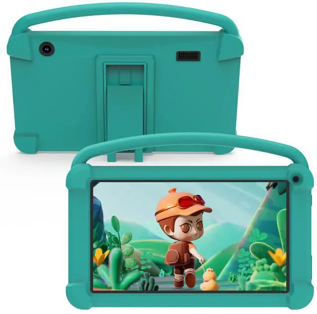Main image of 7 Inch Kids Tablet, Quad Core Android Toddler Tablets, Children Tablet with 32GB Storage 4GB RAM WiFi BT Shockproof Case Dual Camera Educationl Games Parental Control, Kids Software Pre-Installed.