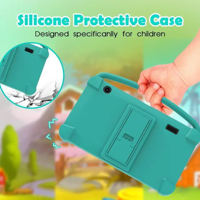 Alt view image 5 of 5 - 7 Inch Kids Tablet, Quad Core Android Toddler Tablets, Children Tablet with 32GB Storage 4GB RAM WiFi BT Shockproof Case Dual Camera Educationl Games Parental Control, Kids Software Pre-Installed.